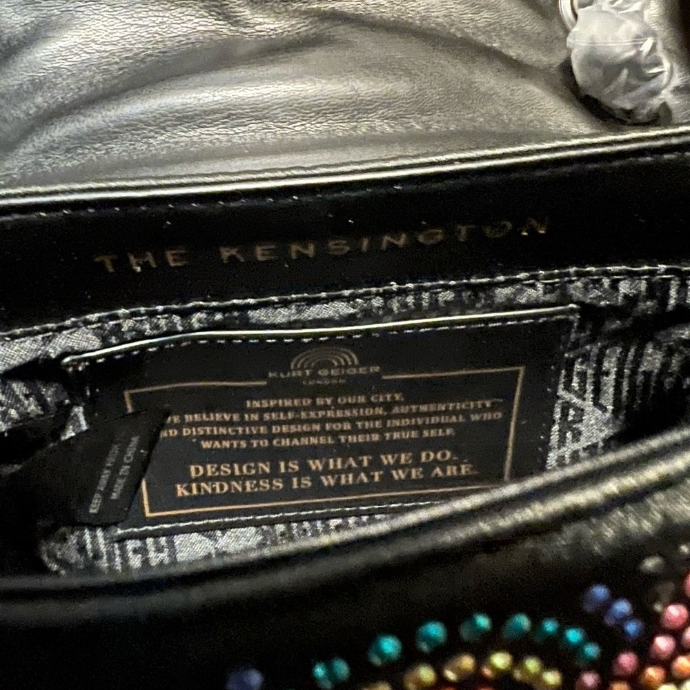 NWT Kurt Geiger Mini Crystal Kensington Crossbody Bag with Black Eagle Head - Picture 6 of 12